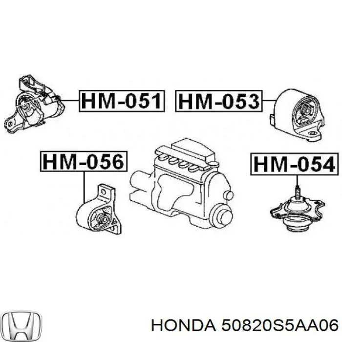 Soporte izquierdo del motor Honda 50820S5AA06 precio, desde 50,82 EUR