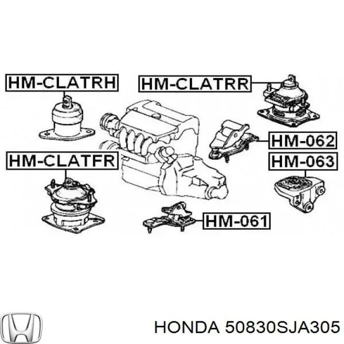 50830SJA305 Honda soporte motor delantero