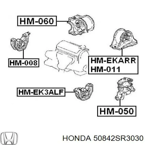 Soporte delantero izquierdo del motor Honda 50842SR3030 precio, desde 13,75 EUR
