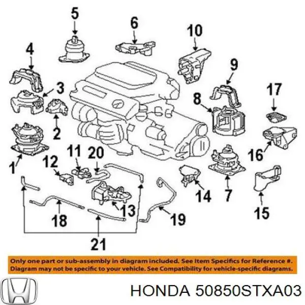 50850STXA02 Honda soporte motor izquierdo