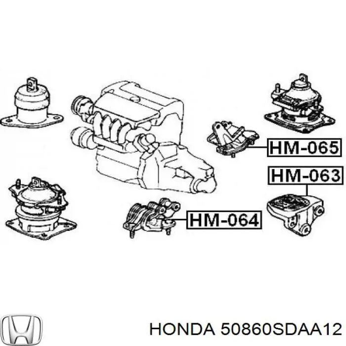 50860SDAA12 Honda soporte, motor izquierdo, trasero