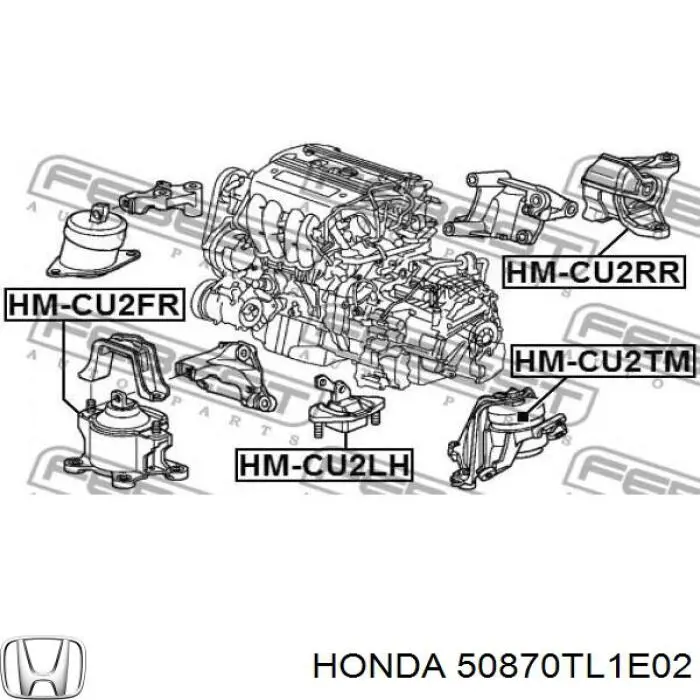 50870TL1E02 Honda soporte, motor, izquierdo, superior