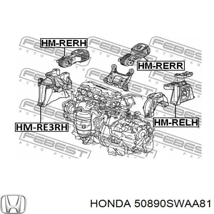 Comprar 50890SWAA81 Honda Soporte de motor trasero