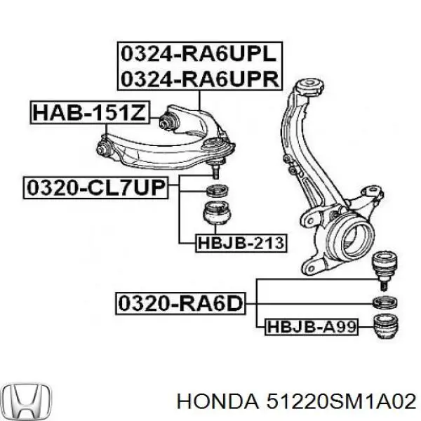 Rótula inferior de suspensión Honda 51220SM1A02 precio, desde 16,21 EUR