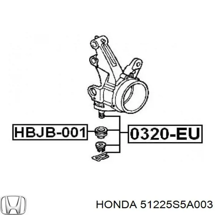 Guardapolvo de rótula inferior 51225S5A003 Honda
