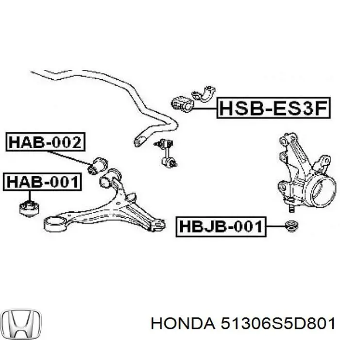 51306S5D801 Honda casquillo de barra estabilizadora delantera