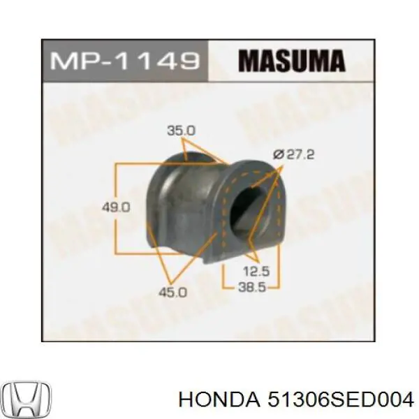 51306SED004 Honda casquillo de barra estabilizadora delantera