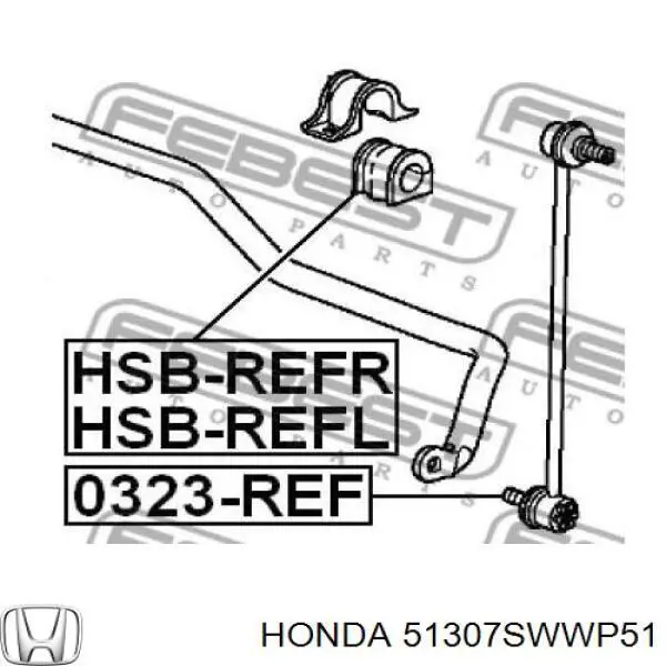 51307SWWP51 Honda casquillo de barra estabilizadora delantera