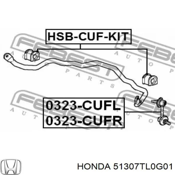 51307TL0G01 Honda soporte de estabilizador delantero izquierdo