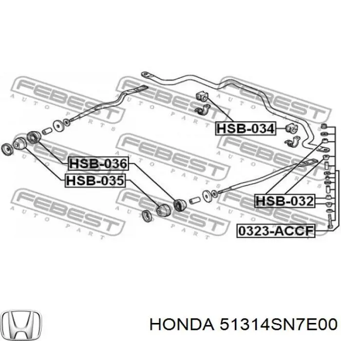 51314SN7E00 Honda soporte de barra estabilizadora delantera