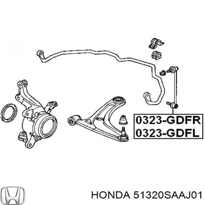 51320SAAJ01 Honda Bieleta estabilizadora delantera derecha