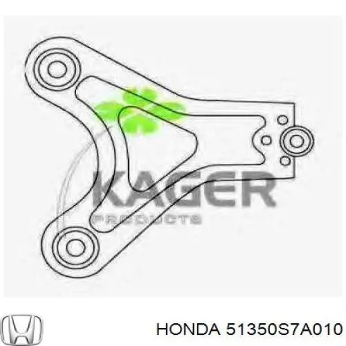 51350-S7A-010 Honda barra oscilante, suspensión de ruedas delantera, inferior derecha