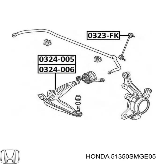 Comprar 51350SMGE05 Honda Brazo inferior derecho de la suspensión delantera