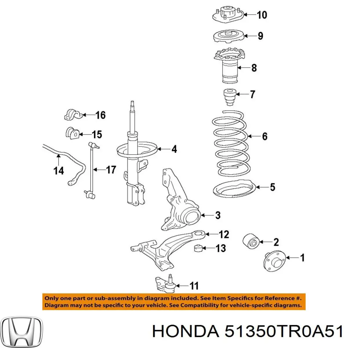 51350TR0A51 Honda silentblock de suspensión delantero inferior