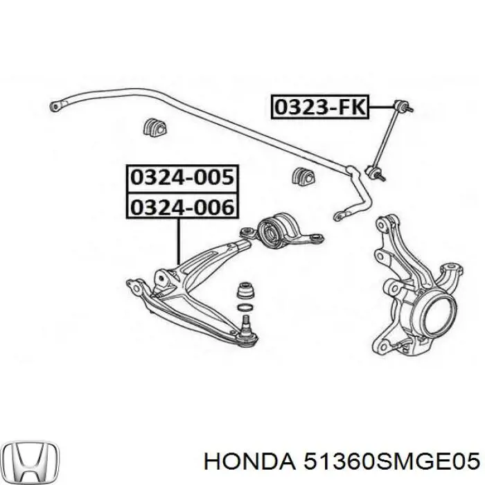 Comprar 51360SMGE05 Honda Brazo inferior izquierdo de la suspensión delantera
