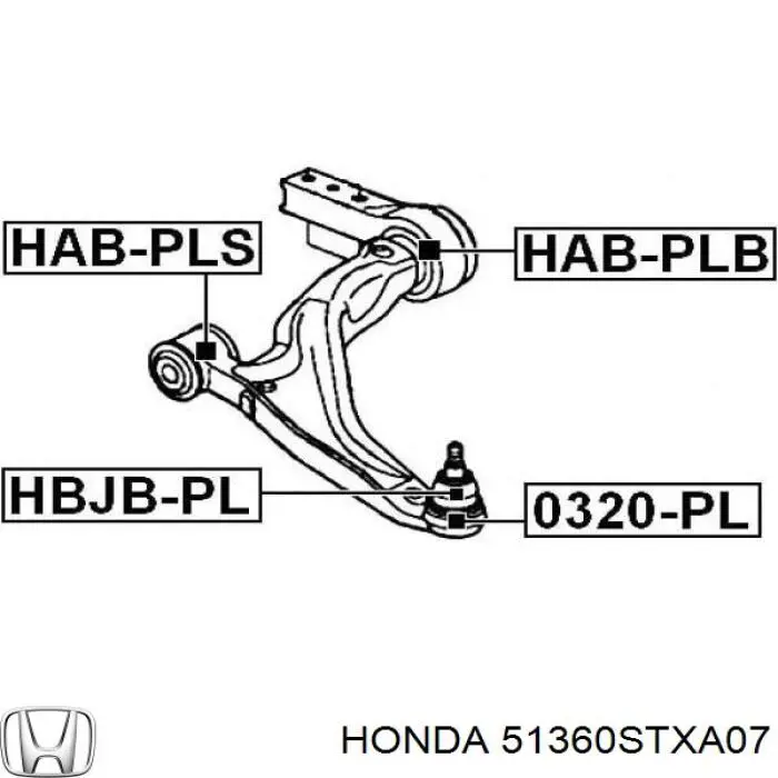 51360STXA07 Honda barra oscilante, suspensión de ruedas delantera, inferior izquierda