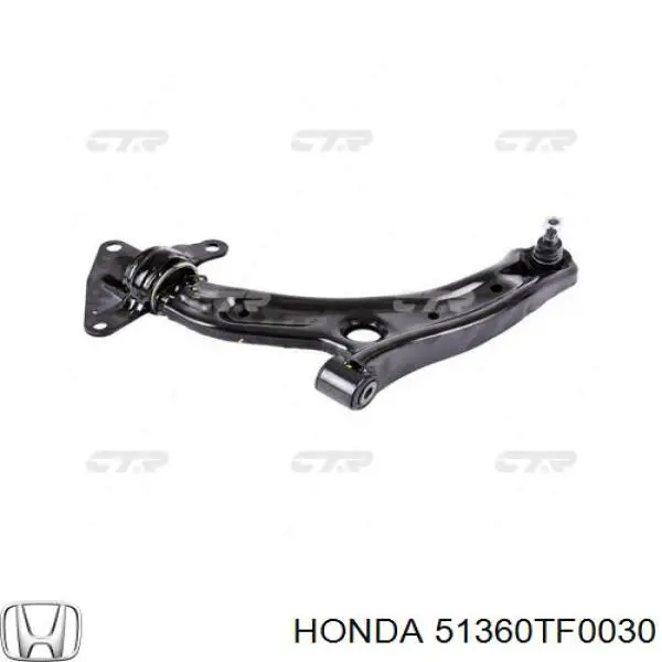 Brazo inferior izquierdo de la suspensión delantera Honda 51360TK6A01