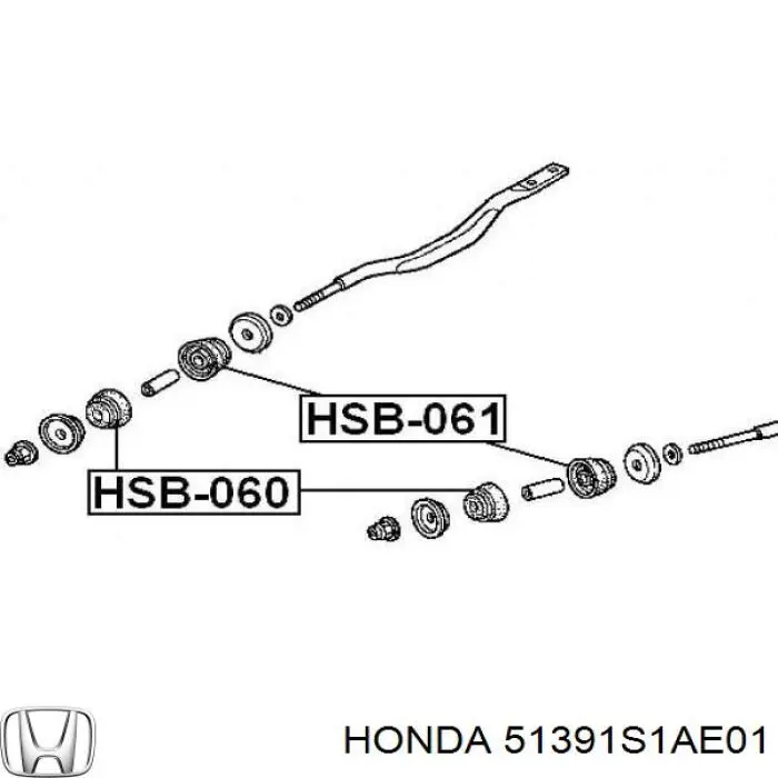 Comprar 51391S1AE01 Honda Silentblock del brazo radial de la suspensión delantera
