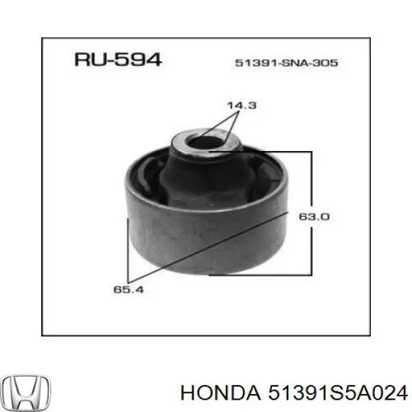 51391S5A024 Honda Silentblock de brazo de suspensión delantero inferior