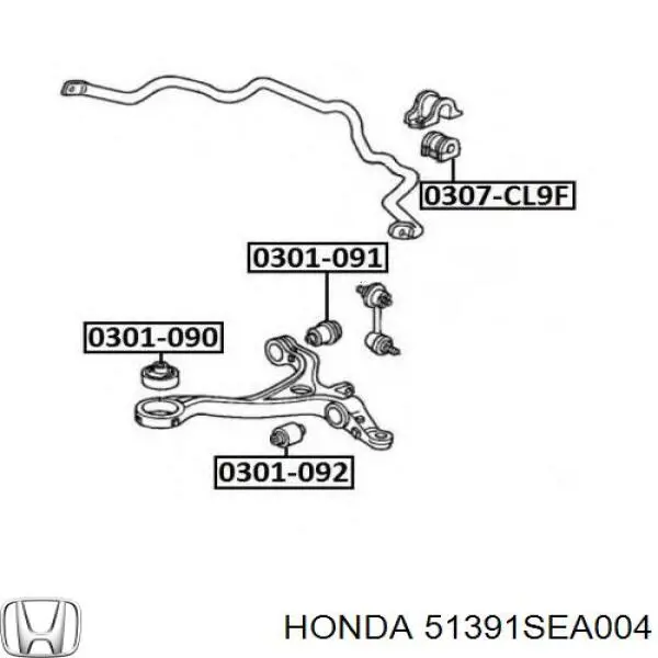 51391SEA004 Honda silentblock de suspensión delantero inferior