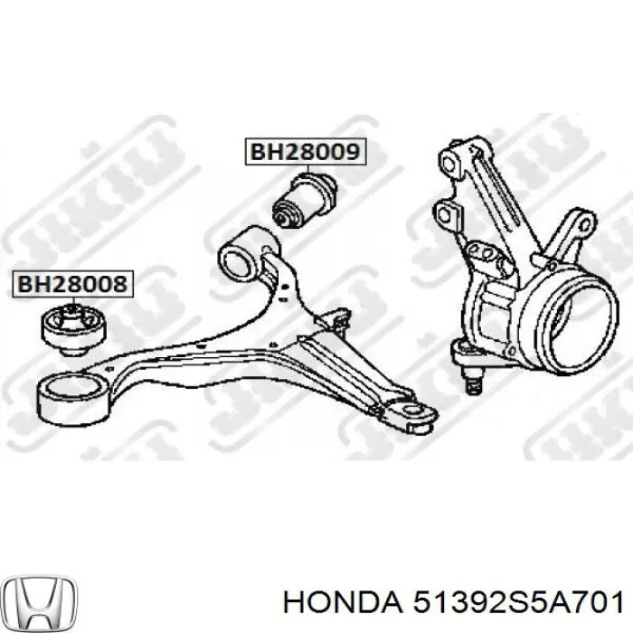 Silentblock del brazo de suspensión 51392S5A701 Honda