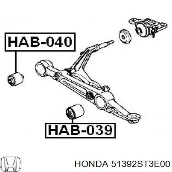 51392ST3E00 Honda silentblock de suspensión delantero inferior