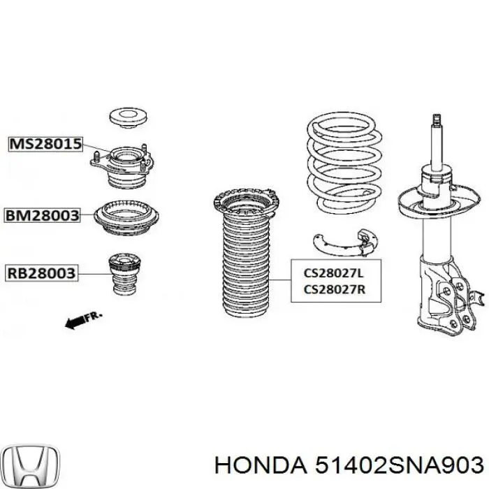 51402SNA903 Honda fuelle, amortiguador delantero