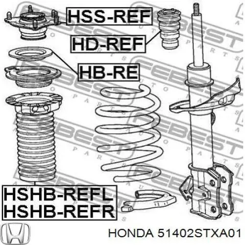 51402STXA01 Honda caperuza protectora/fuelle, amortiguador delantero