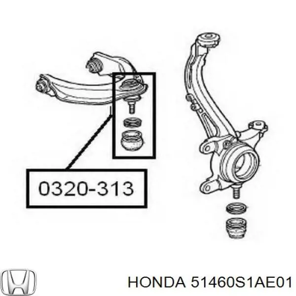 Comprar 51460S1AE01 Honda Triángulo de suspensión delantera, superior izquierda