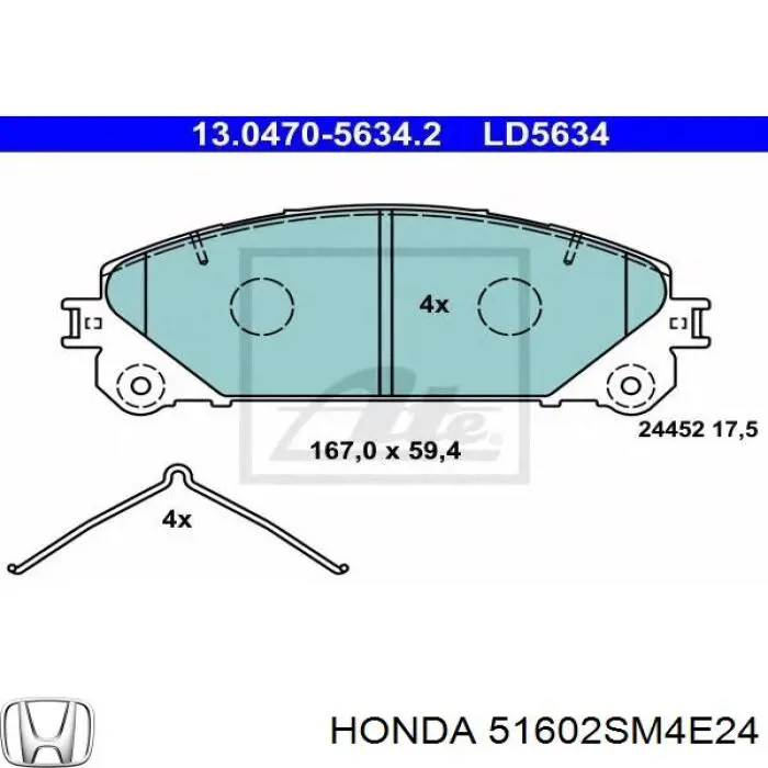 51602SM4E24 Honda amortiguador delantero izquierdo