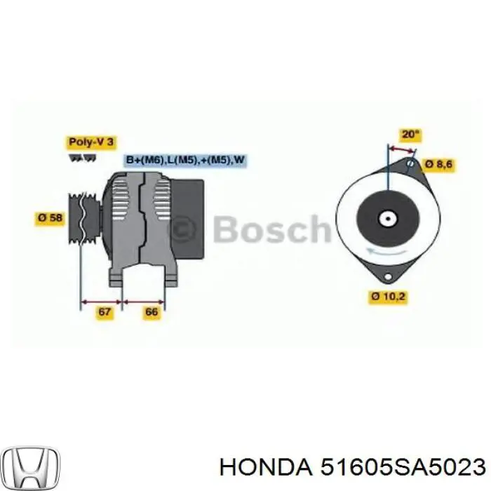 51605SA5023 Honda amortiguador delantero