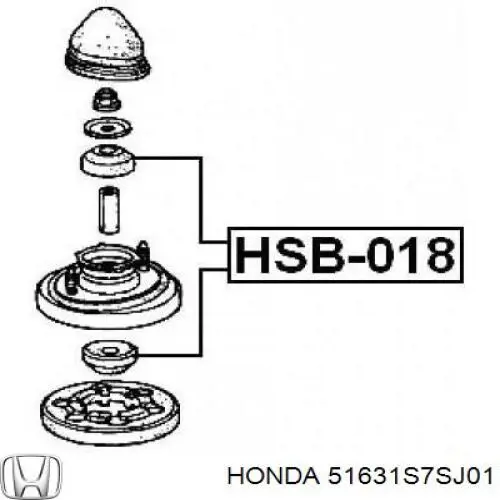 Silentblock de amortiguador delantero Honda 51631S7SJ01