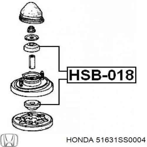 51631SS0004 Honda silentblock en barra de amortiguador delantera