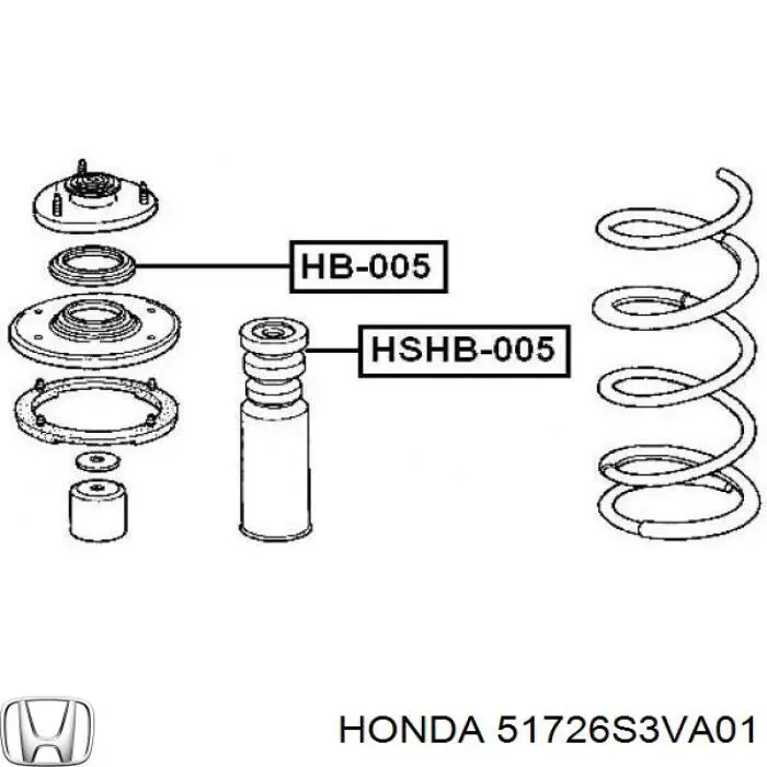 51726S3VA01 Honda rodamiento amortiguador delantero