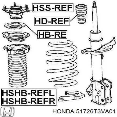 51726T3VA01 Honda Rodamiento, copela amortiguador delantero