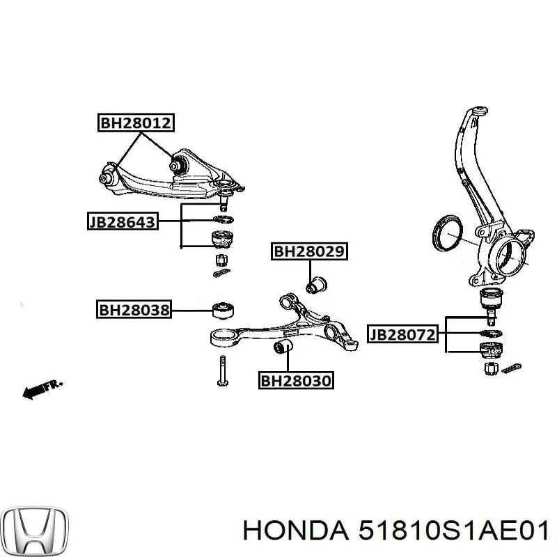Silentblock suspension Honda 51810S1AE01