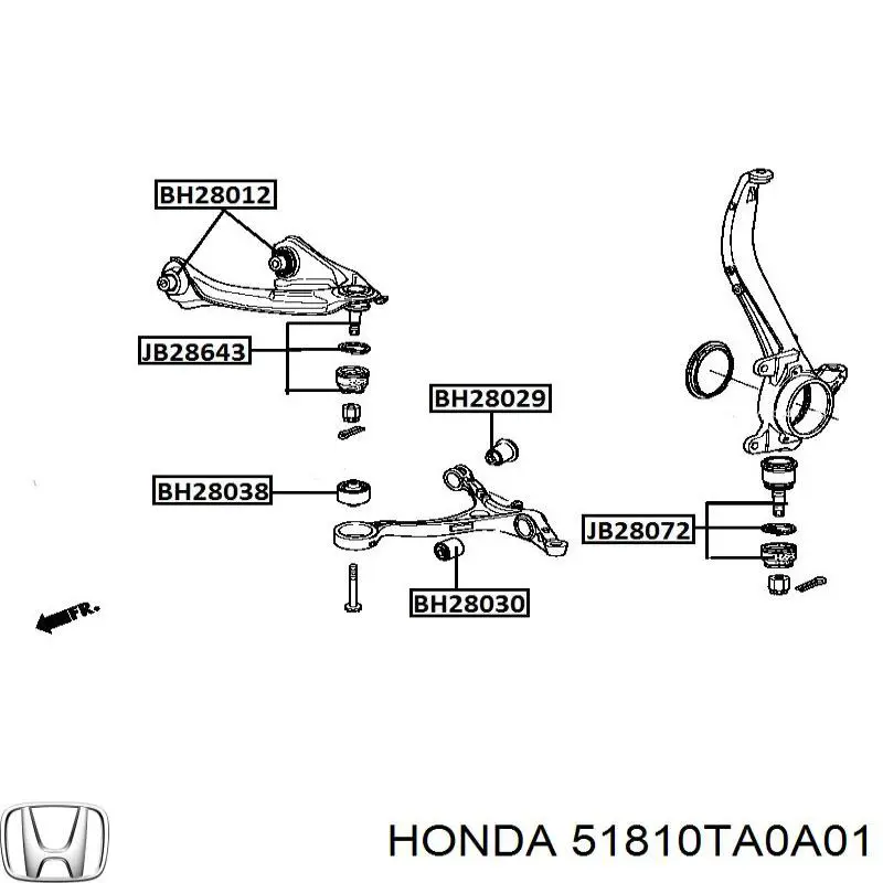 Silentblock de brazo de suspensión Honda 51810TA0A01 precio, desde 17,85 EUR