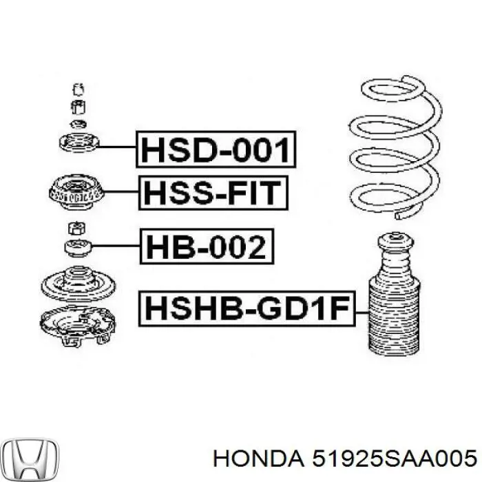 51925SAA005 Honda soporte amortiguador delantero