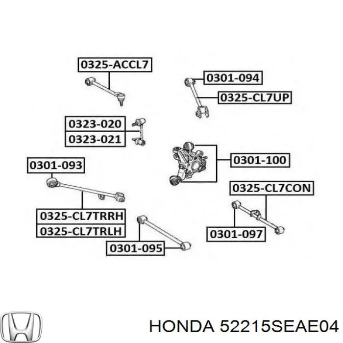 52215SEAE04 Honda muñón del eje, suspensión de rueda, trasero derecho