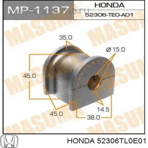 52306TL0E01 Honda casquillo de barra estabilizadora trasera