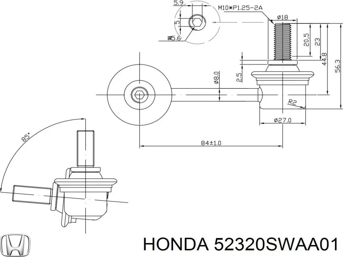Comprar 52320SWAA01 Honda Bieleta estabilizadora trasera derecha