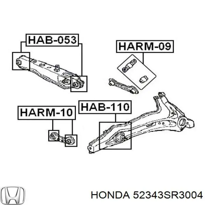 Comprar 52343SR3004 Honda Buje del brazo inferior trasero