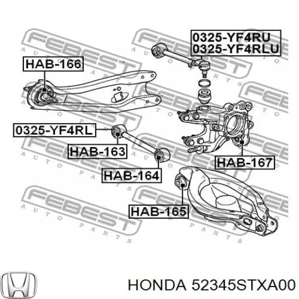 52345STXA00 Honda barra transversal de suspensión trasera