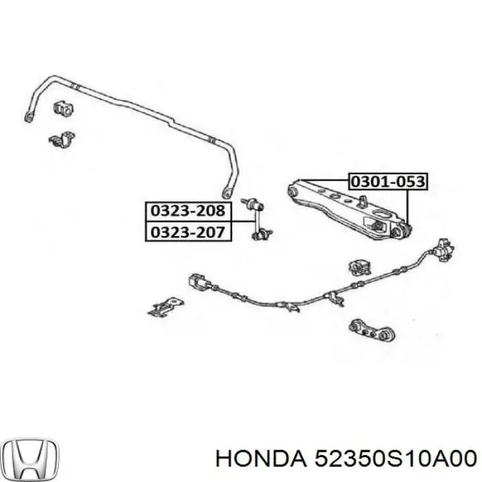 Comprar 52350S10A00 Honda Brazo transversal derecho de suspensión trasera
