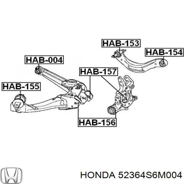 Buje del brazo inferior trasero Honda 52364S6M004 precio, desde 6,02 EUR