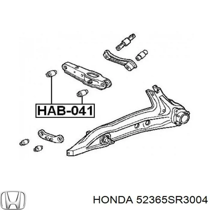 52365SR3004 Honda Buje del brazo transversal trasero