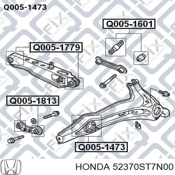 52370ST7N00 Honda bloque silencioso trasero brazo trasero delantero