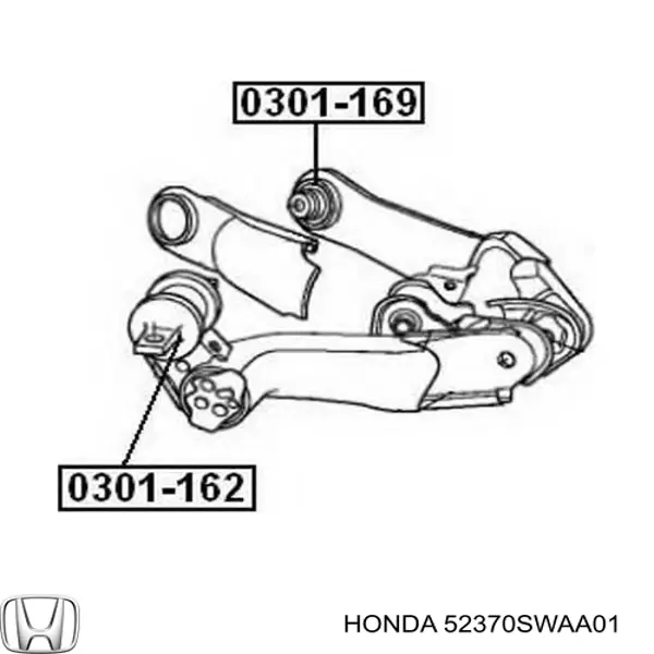 52370SWAA01 Honda brazo de suspensión trasero inferior derecho
