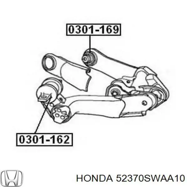 52370SWAA10 Honda brazo de suspensión trasero inferior derecho