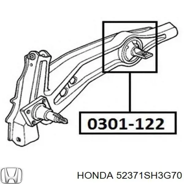 52371SH3G70 Honda bloque silencioso trasero brazo trasero delantero